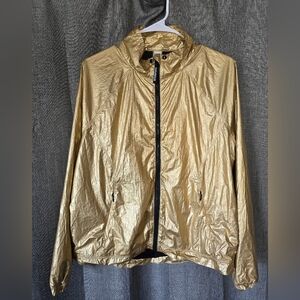 Good American Metallic Gold Bomber Jacket